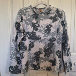 BULA Men's thermal base layer crewneck long sleeve Sz M Camo White/Gray